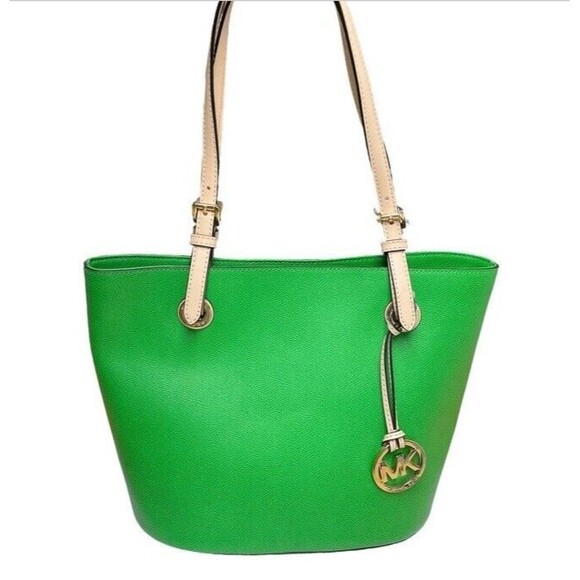 Michael Kors MK Jet Set Travel Tote Multifunction Green Hard Shell Medium NEW - Picture 1 of 16